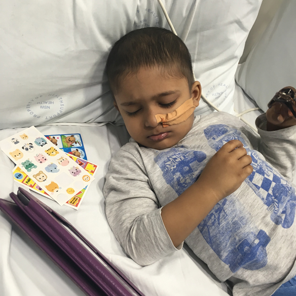 Kiaan in hospital