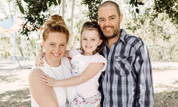 Gavin Hill with his family