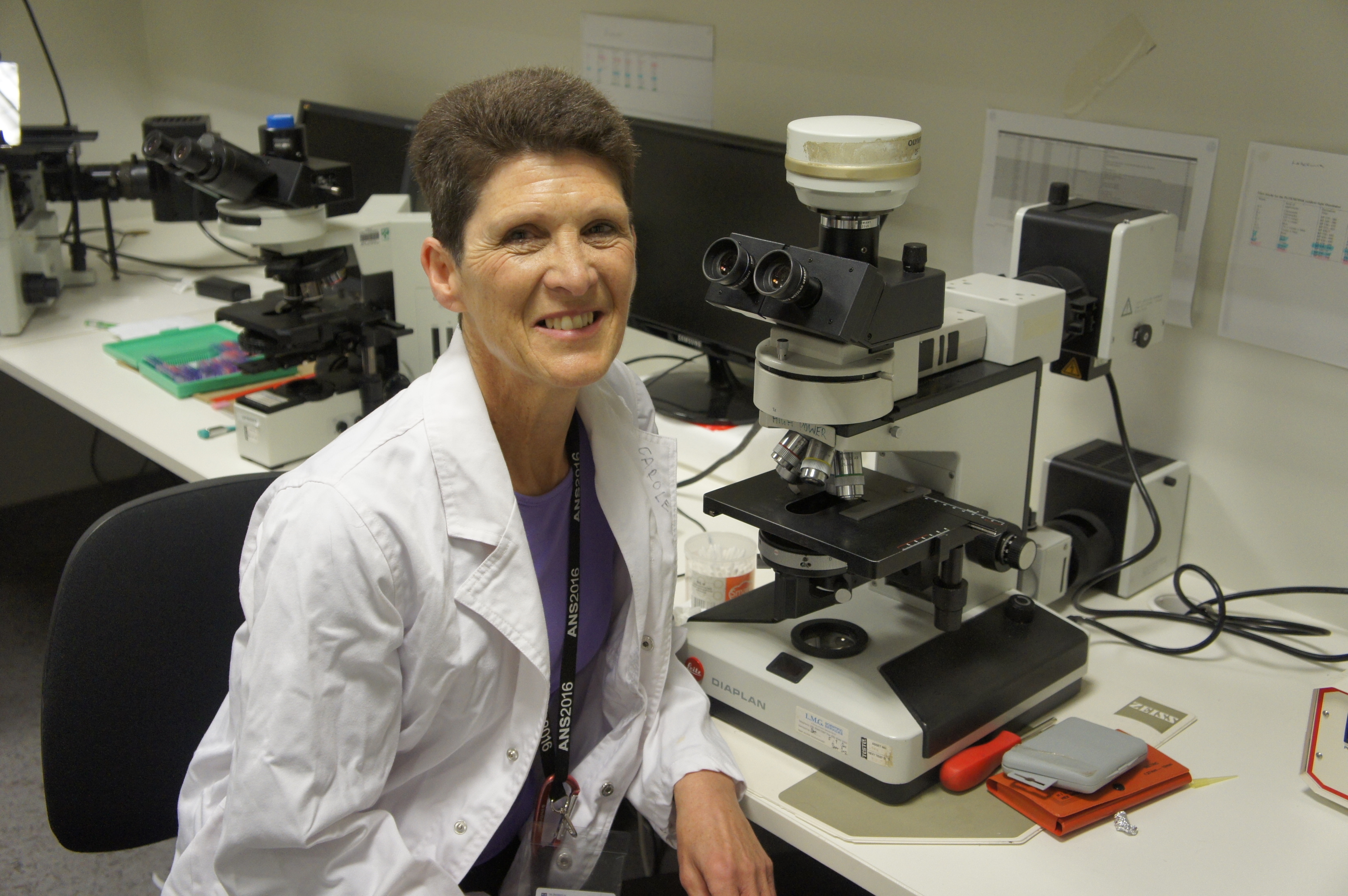 Carole Bartlett at work in a lab