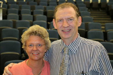 Judi Haidley and her transplant physician, Dr Simon Durrant, at a reunion held at the Royal Brisbane Hospital in 2015.
