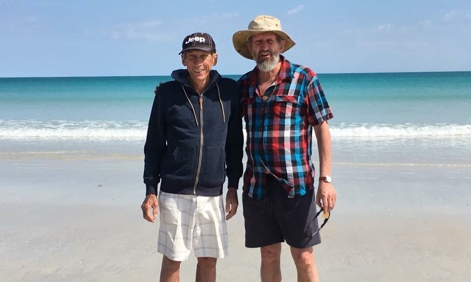 Vince O'Donnell with his late brother Laurie on the beach