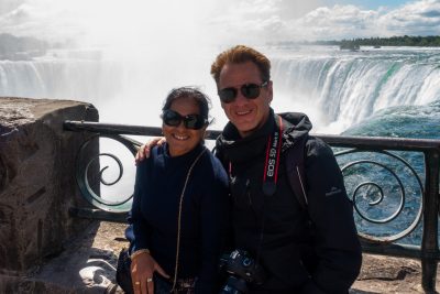 Matt and his wife visiting Niagara Falls