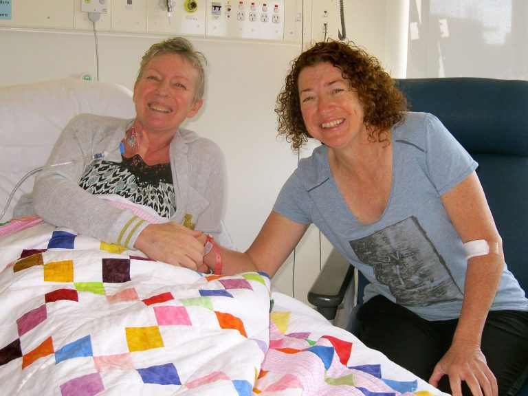 Louise and Cath during Stem Cell Transplant