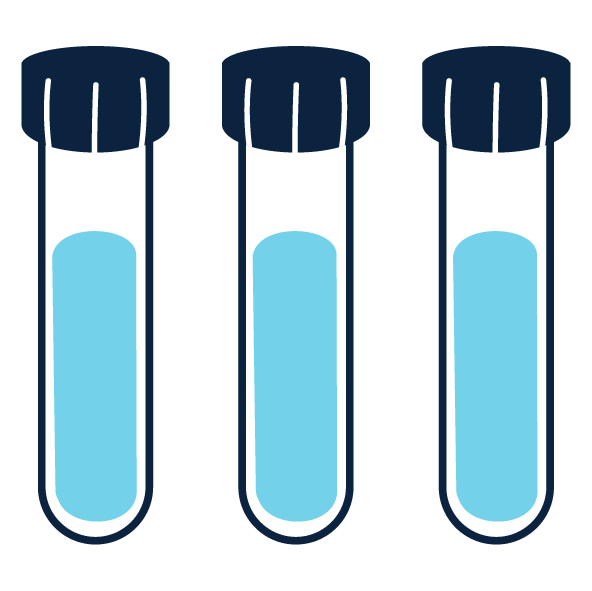 Coloured illustration of test tubes