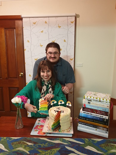 Emma and Joe celebrating Emma's 15 years remission from leukaemia 