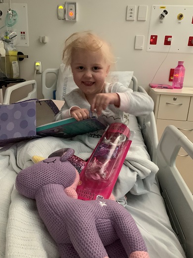 Haylen spent her 4th birthday in hospital