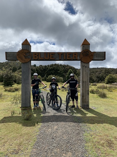 Mark Reid and his two boys mountain biking in the beautiful north east of Tasmania, December 2020