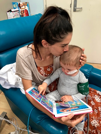 Laura and Flynn during his treatment.