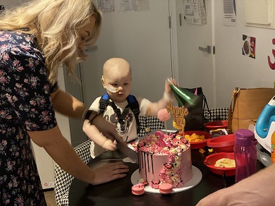 Annie celebrated her third birthday in hospital