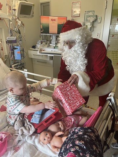 Annie spent Christmas day in hospital