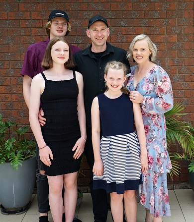 Catherine Wheeler (pictured right) with her family.
