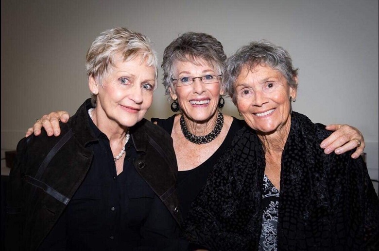 Faye Johnsen (centre) celebrating her 70th birthday with her two close myeloma friends.