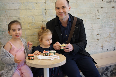 A/Prof. Dickinson enjoying gelato with his daughters in Melbourne