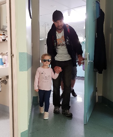 Haylee and Trevor visiting mummy in hospital.