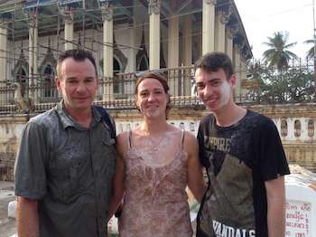 Travelling together in Cambodia in 2014 – Stephen, Tricia and Hugh