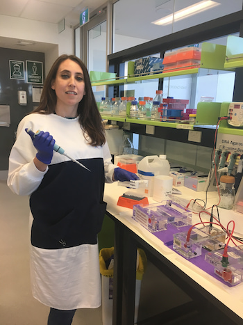 Dr Ilaria Pagani in the lab