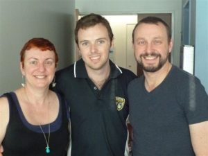 Edward with his siblings, Fiona and Sean Ryan in September 2012.