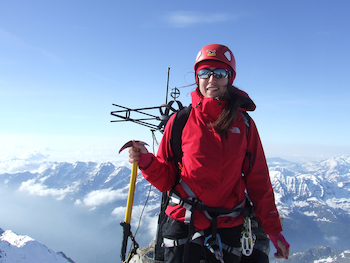 Ilaria Pagani climbing Gran Paradiso in Italy