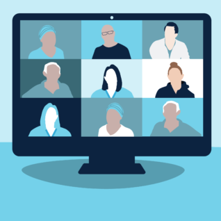 Illustration of an online video call