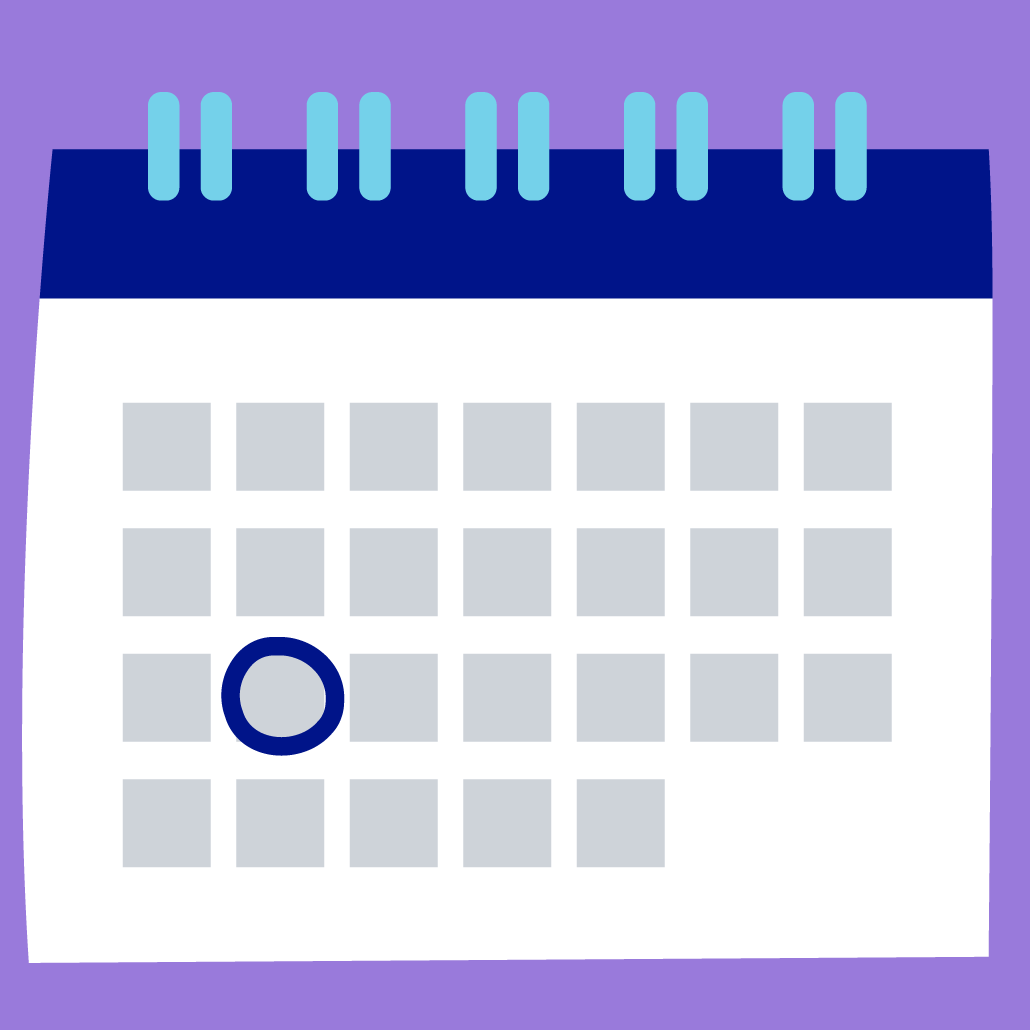 Illustration of a calendar with a date circled