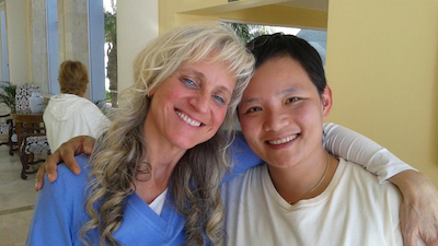 Esther Xu with her therapist