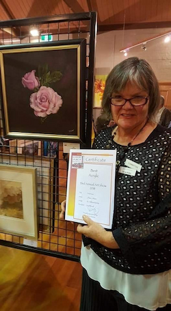 Jane Alder with her art prize