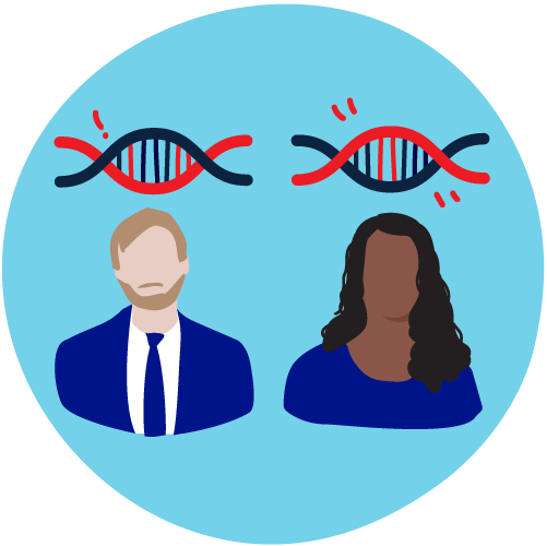 Illustration of people and modified genes