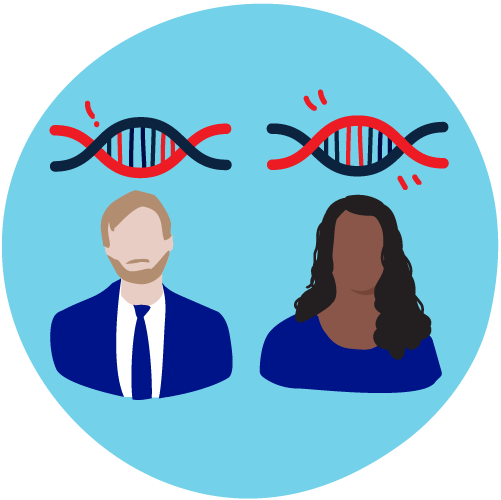 Illustration of people and modified genes