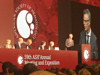 Professor John Seymour presenting at the American Society of Hematology in Atlanta
