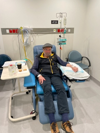 Martin Boling having an infusion