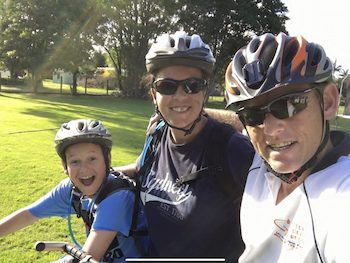 The Ardern Family bike riding