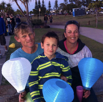 The Ardern family at Light the Night 2014