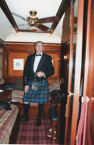 Patrick Griffin during a train trip on the Royal Scotsman train in 2009 