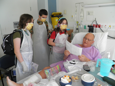 Richard and his kids in hospital