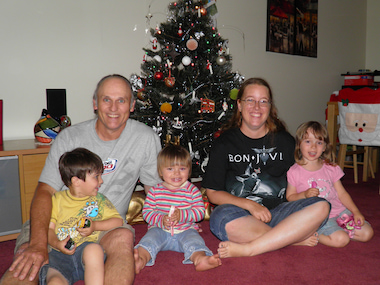 The Welch family at Christmas in 2010