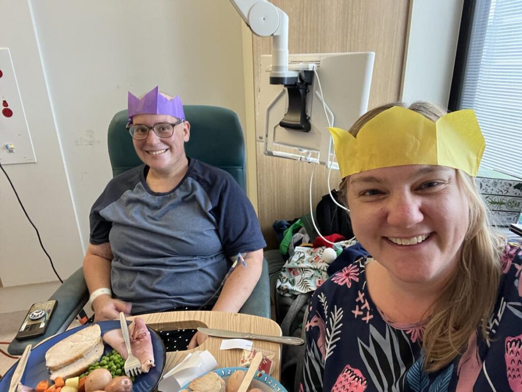 3. Penny and I enjoyed Christmas lunch in hospital (lovingly prepared by my partner, Ruth).