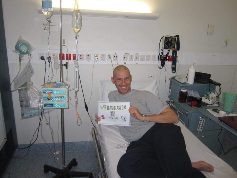 Perry Judd on transplant day