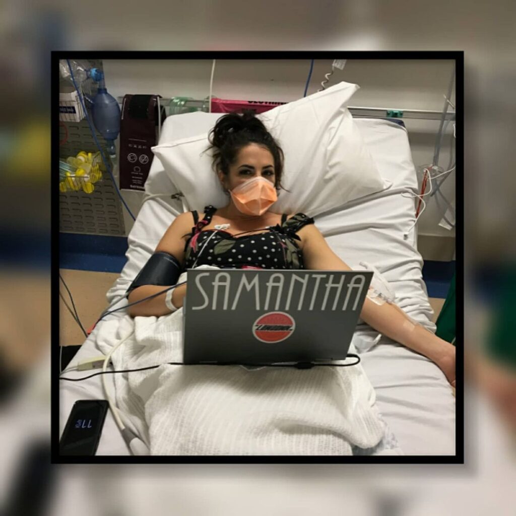 Sam recalls blocking out her feelings about her lymphoma diagnosis, ‘sending out a bulk text’ and moving on with her day.