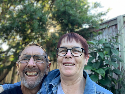 “If you have a positive outlook on things, what can go wrong?” said Tony. He took this photo with Karen, in May 2021