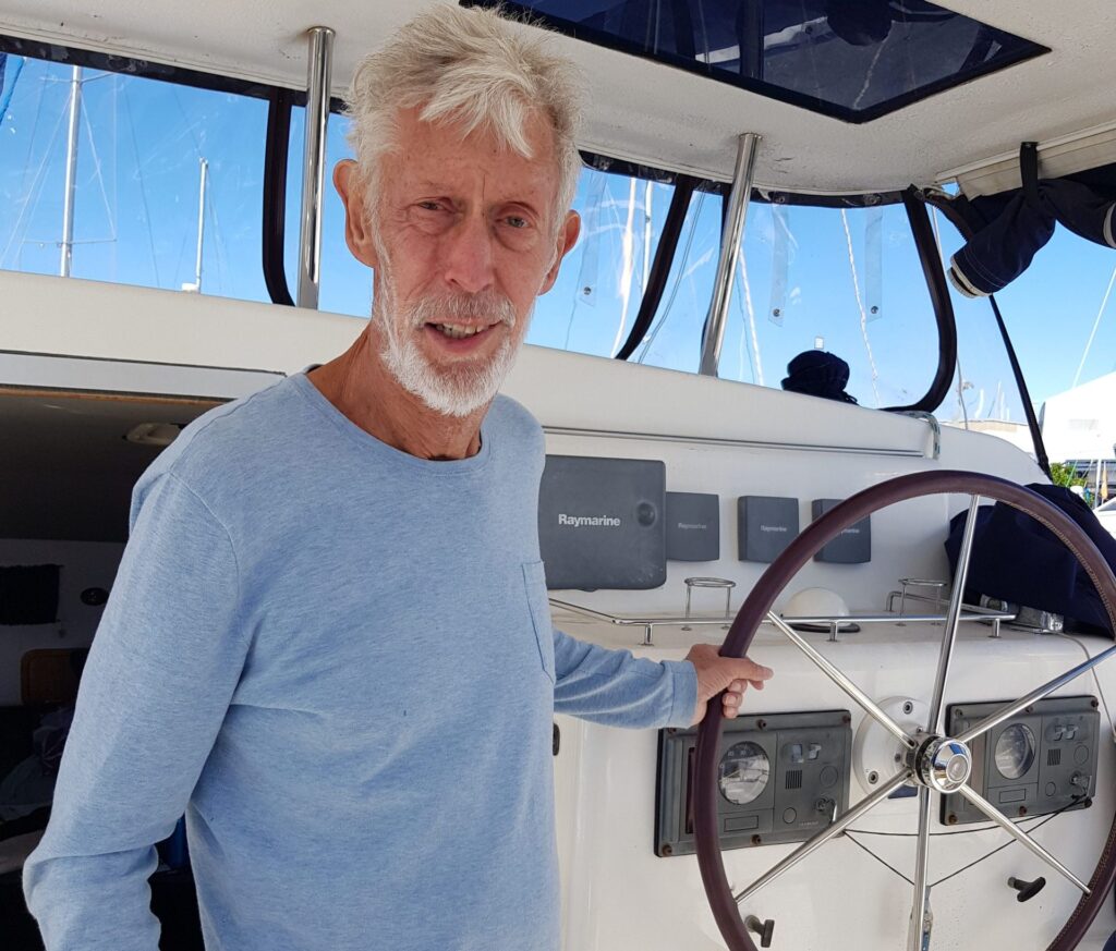 Geoff on a boat