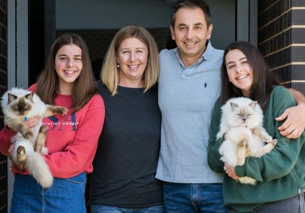The Kuluris family (L-R): Lord Toby, Katie, Belinda, Bill, Madeline and Lady Lucy