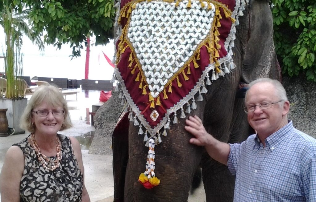 Chris on holiday with his wife Mary.