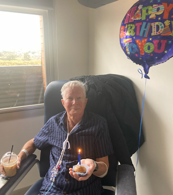“My hospital birthday, the last day my partner Rose could enter the hospital due to covid restrictions”