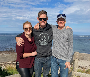 “My son Lachlan and wife Jess visited from New Zealand weeks before transplant”
