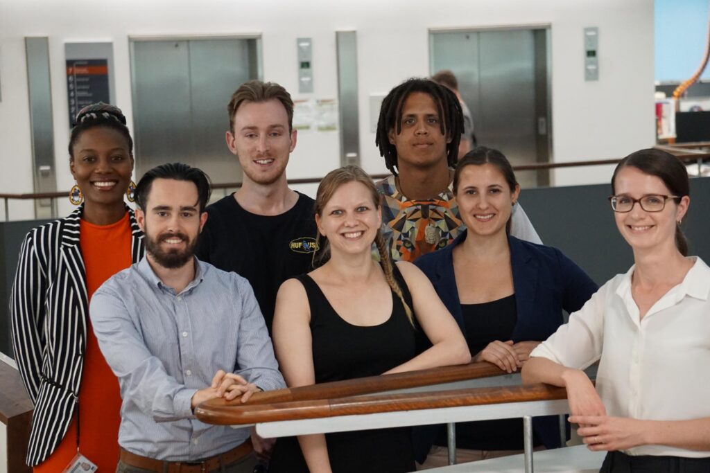 Dr Laura Bray, right, and members of her research team