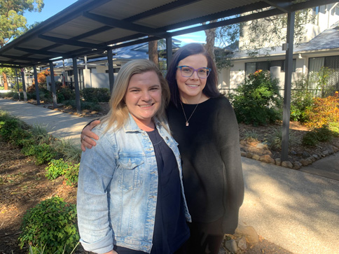 Bridget Swee, right, with Leukaemia Foundation Blood Cancer Support Coordinator, Kate Arkadieff