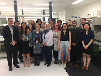 Dr Blombery, left, with members of his team at the molecular testing laboratory at Peter MacCallum Cancer Centre, Melbourne