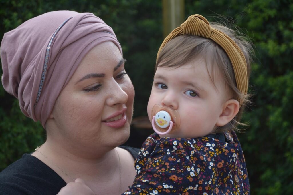 Sarah Fazulla with her daughter, Blair