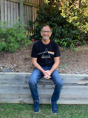 Tony Wakely at home in outer Brisbane