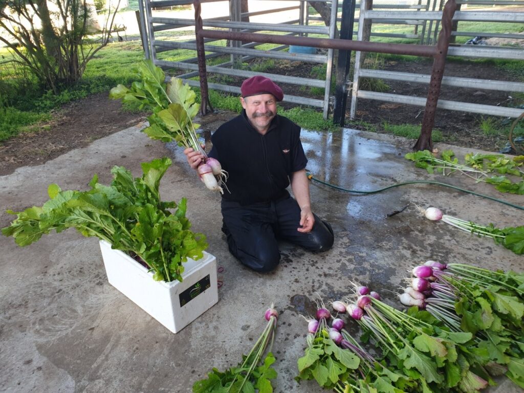 Steve is back on his farm but still visits Port Macquarie Hospital every 10 weeks for immunoglobulin infusions.